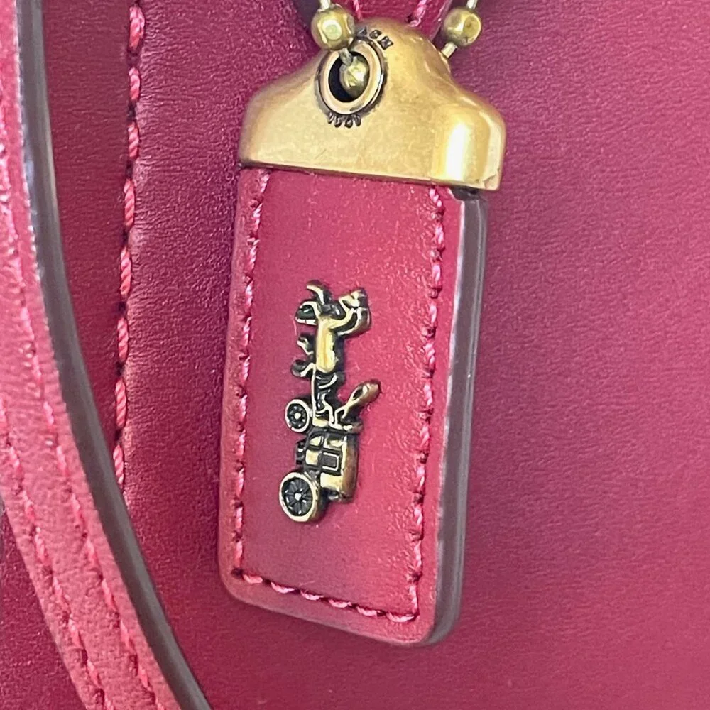 Coach 1941 Troupe Tote 16 Deep Red Leather Mini Crossbody Bag 79401